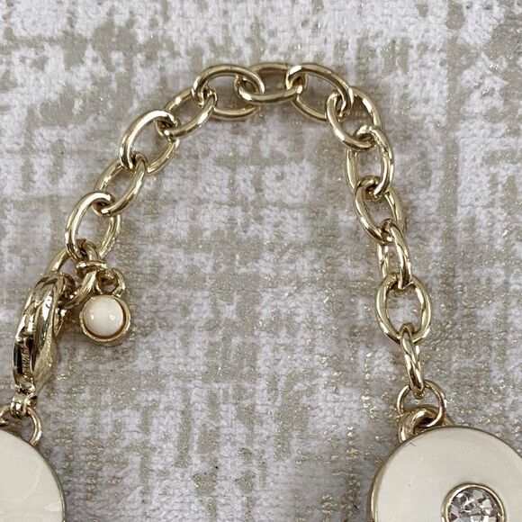 Grayce By Molly Sims White/Ivory Dot Disc Enamel Necklace. New in Box. NIB - Picture 3 of 8